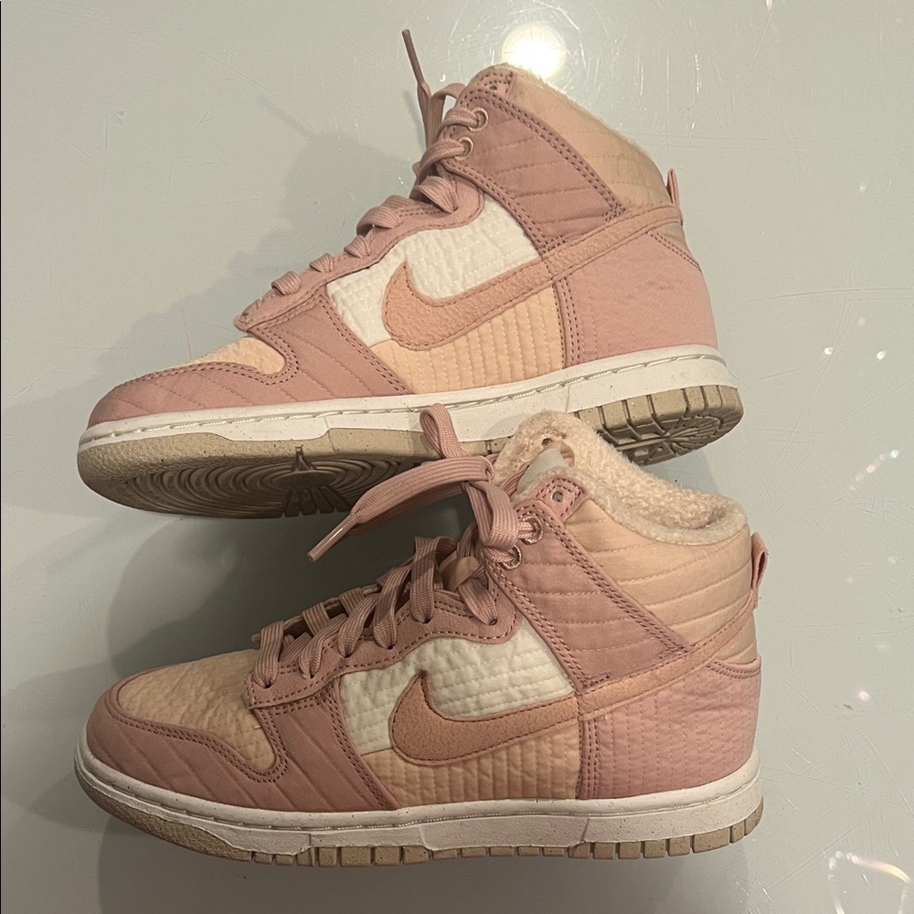 Nike Blush and Cream High-Tops Toasty